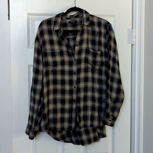 Madewell navy blue flannel button down